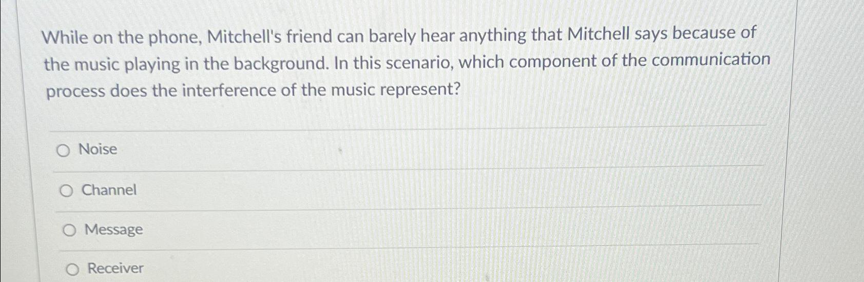 Solved While on the phone, Mitchell's friend can barely hear