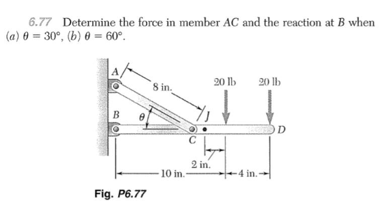 Solved 6.77 Determine The Force In Member AC And The | Chegg.com