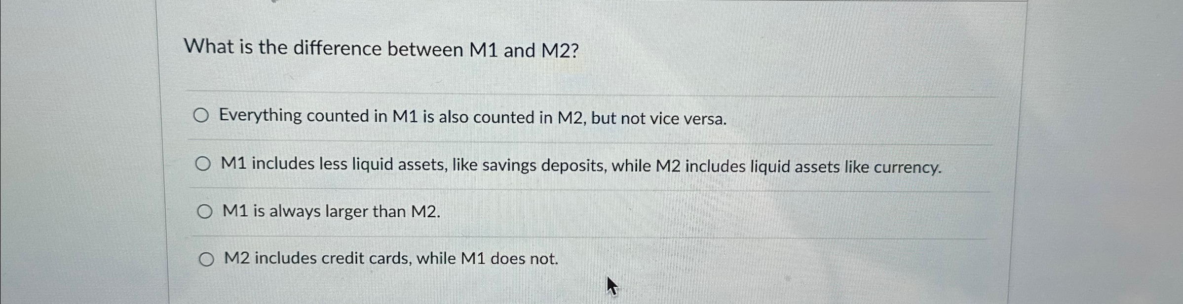 Solved What is the difference between M1 ﻿and M2?Everything | Chegg.com