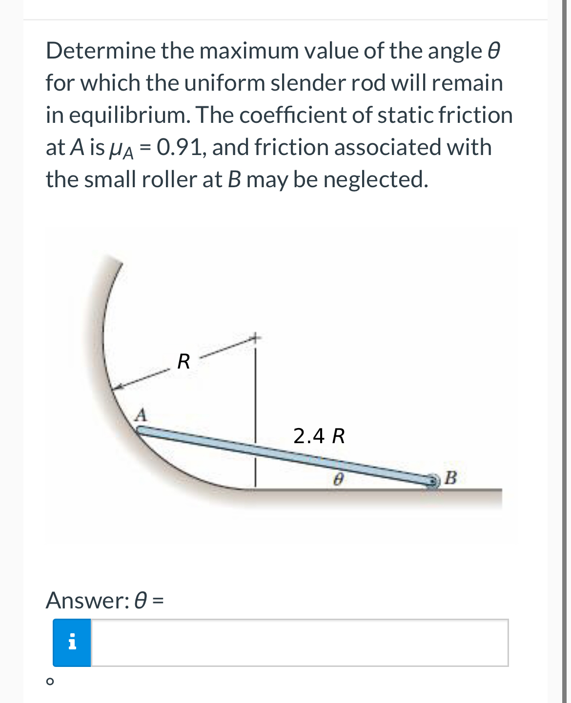 Solved Determine the maximum value of the angle θ ﻿for which | Chegg.com