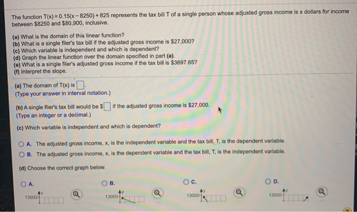 The Function T X 0 15 X 8250 825 Represents The Chegg Com