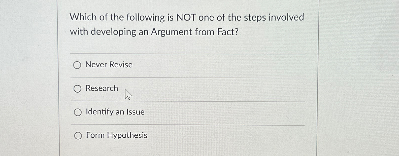Solved Which of the following is NOT one of the steps | Chegg.com