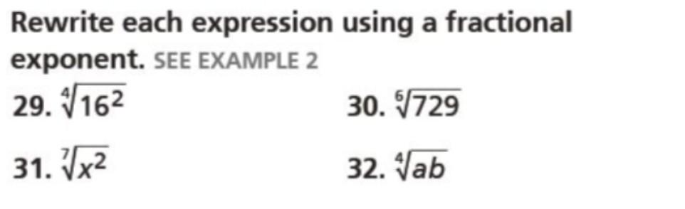 Solved Rewrite each expression using a fractional exponent. | Chegg.com