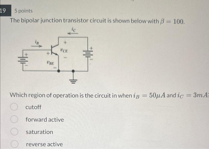 Solved The Bipolar Junction Transistor Circuit Is Shown | Chegg.com