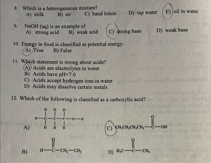 Solved 1. Identify the acidic substance A) a hand soap with