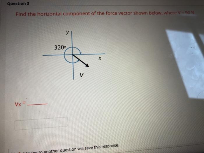 Solved Question 3 Find the horizontal component of the force | Chegg.com