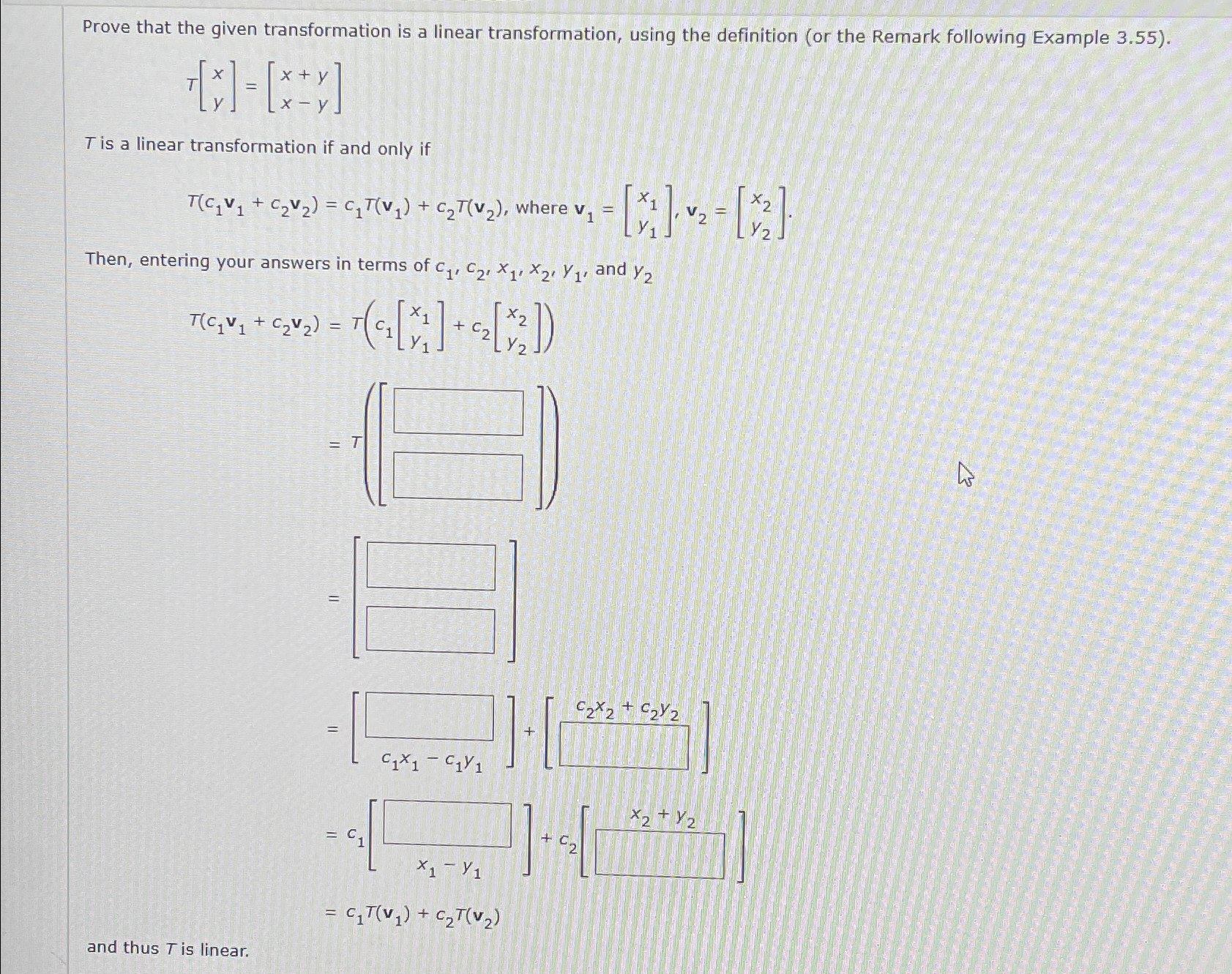 Solved Prove that the given transformation is a linear | Chegg.com