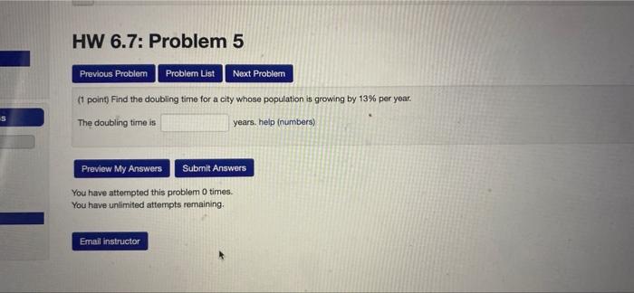 Solved HW 6.7: Problem 5 Previous Problem Problem List Next | Chegg.com