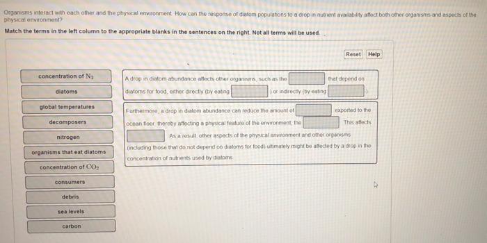 Solved Organisms interact with each other and the physical | Chegg.com