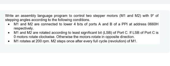 Solved Write an assembly language program to control two | Chegg.com