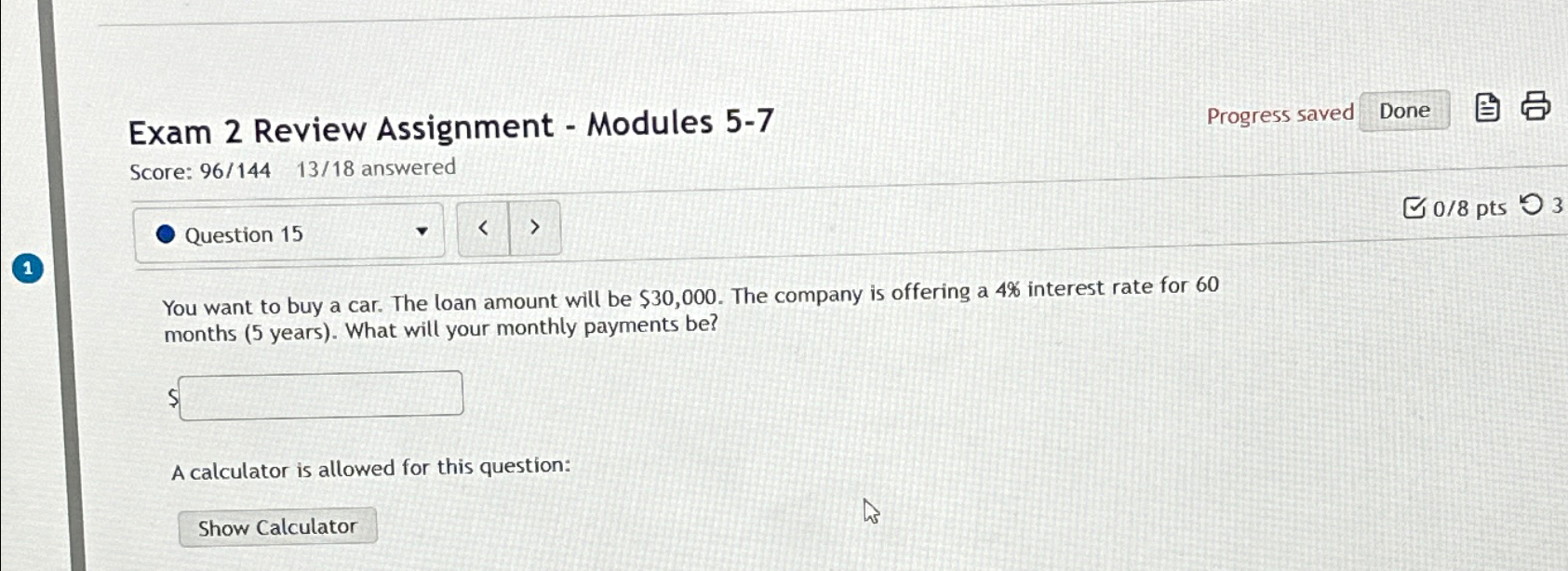 Solved Exam 2 ﻿Review Assignment - ﻿Modules 5-7Progress | Chegg.com