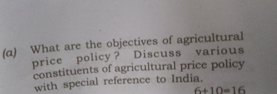 What Are The Objectives Of Agricultural Price Policy