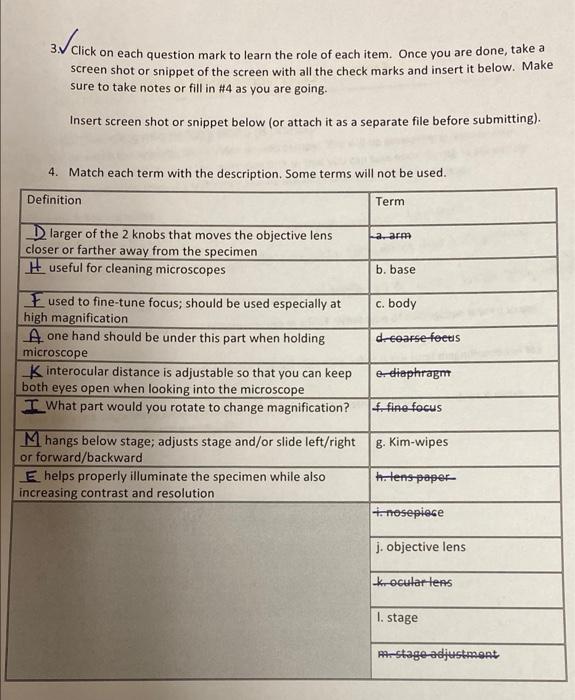 Solved 3/ Click on each question mark to learn the role of | Chegg.com