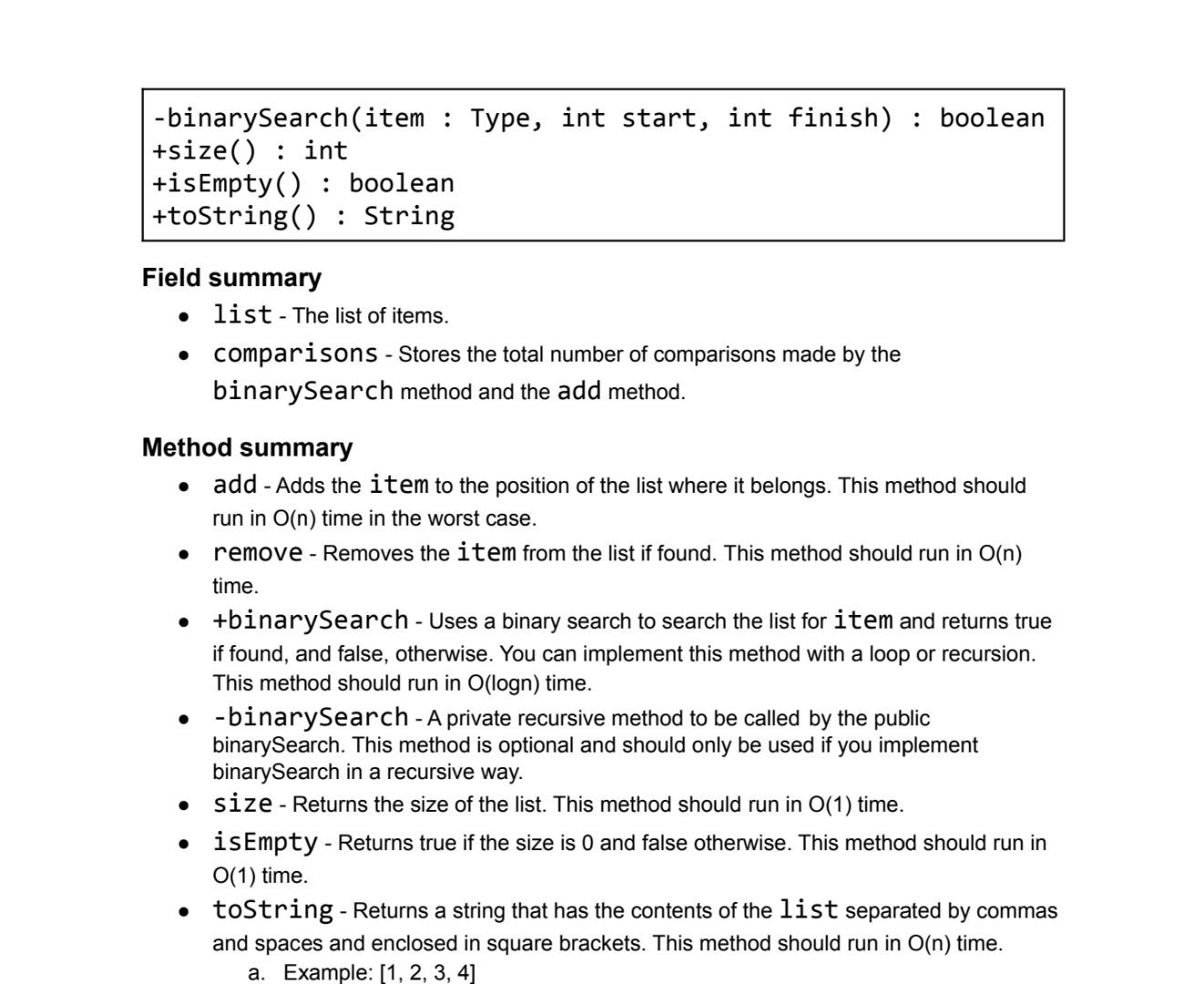 Solved Java, create and generic Ordered List with Type. | Chegg.com