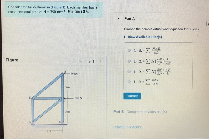 Solved Consider the truss shown in (Figure 1). Each member | Chegg.com