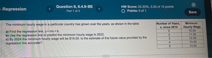 Solved The minimum hourly wage in a particular country has | Chegg.com