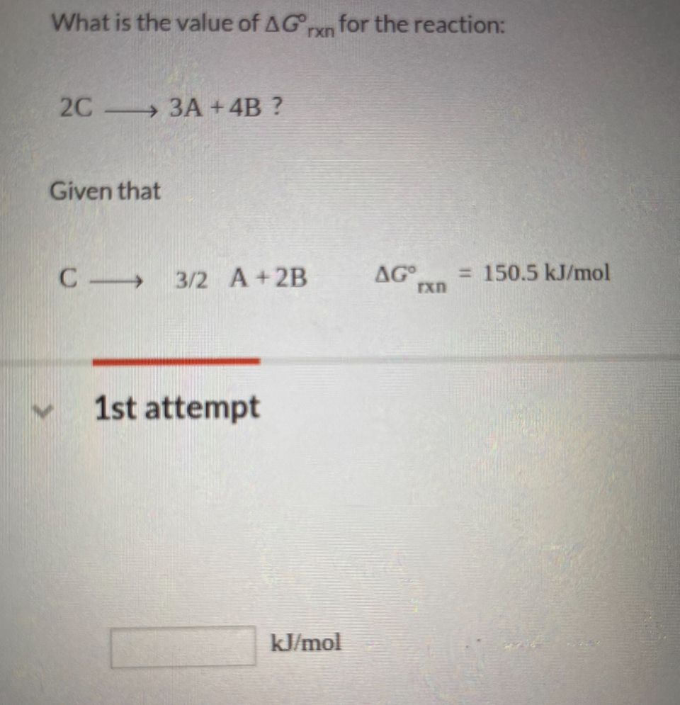 Solved What is the value of ΔGr×n ﻿for the | Chegg.com