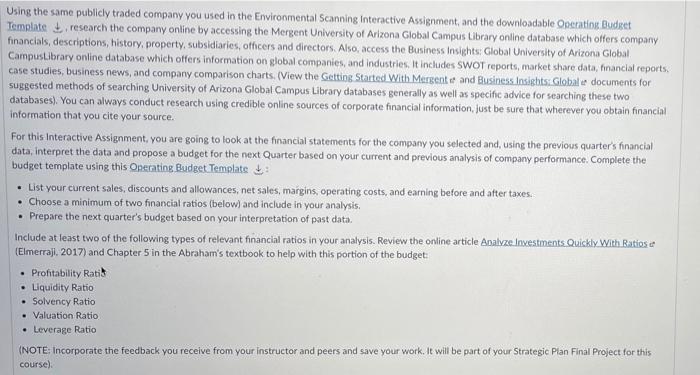 the compny that I chose was Coca-cola. i just need | Chegg.com