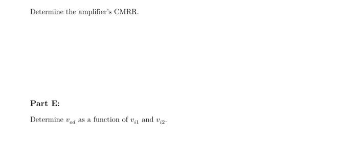 Consider the differential amplifier circuit with tail | Chegg.com