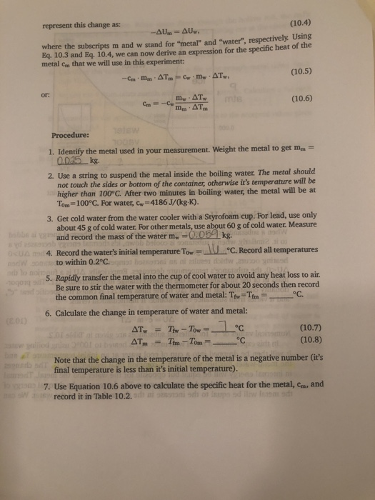 Solved the first picture is the data for the lab. We also | Chegg.com