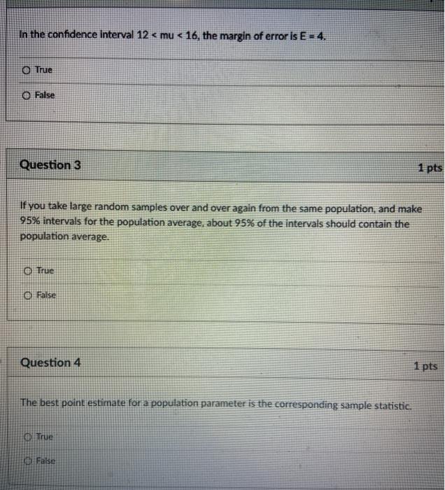 In The Confidence Interval 12 Mu 16 The Margin Chegg Com