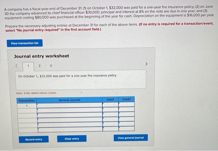 Solved A Company Has A Fiscal Year-end Of December 31: (1) | Chegg.com