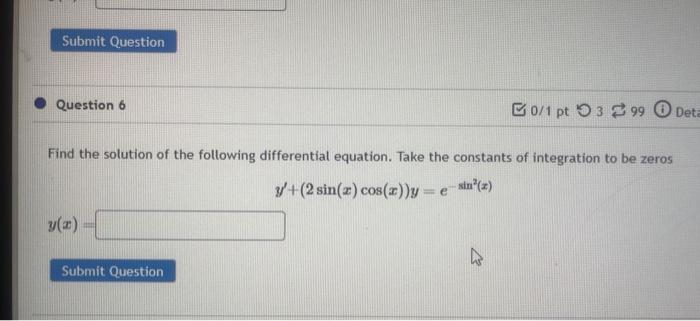 Solved Find The Solution Of The Following Differential | Chegg.com