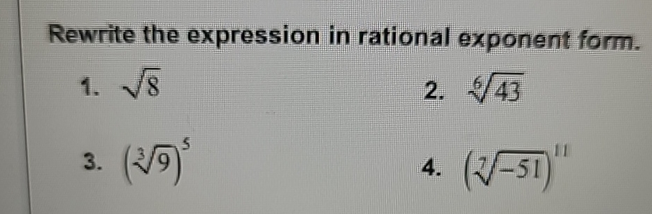 Rewrite Using A Rational Expression Solved Rewrite the expression in rational exponent | Chegg.com