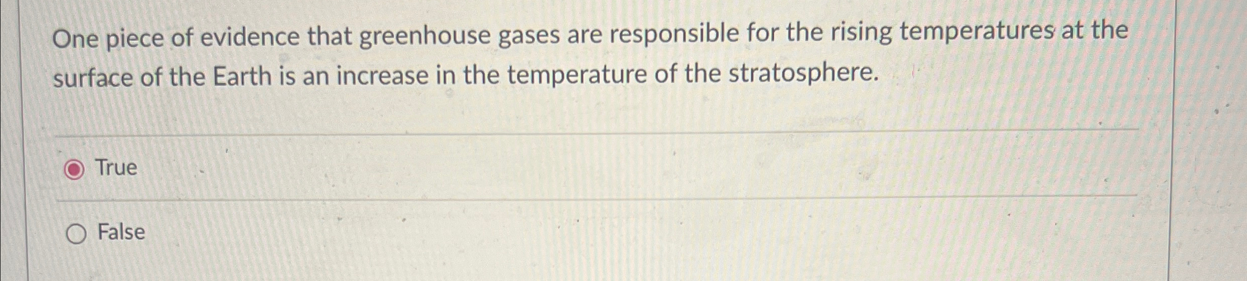 Solved One piece of evidence that greenhouse gases are | Chegg.com