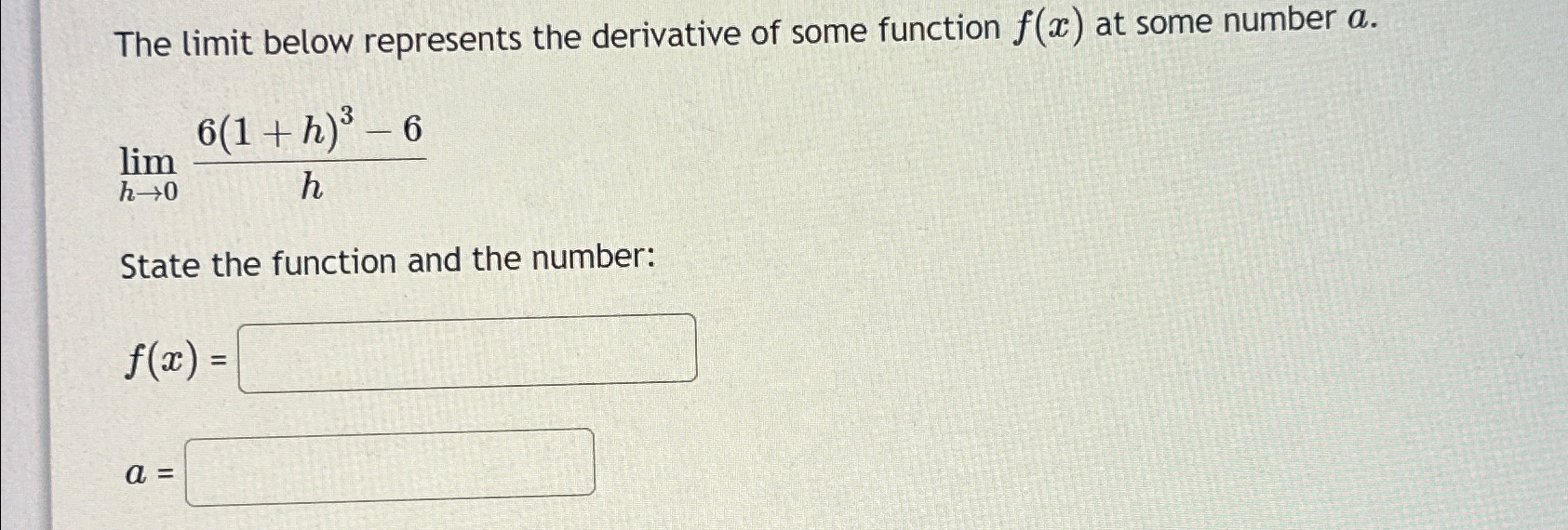 Solved The limit below represents the derivative of some | Chegg.com