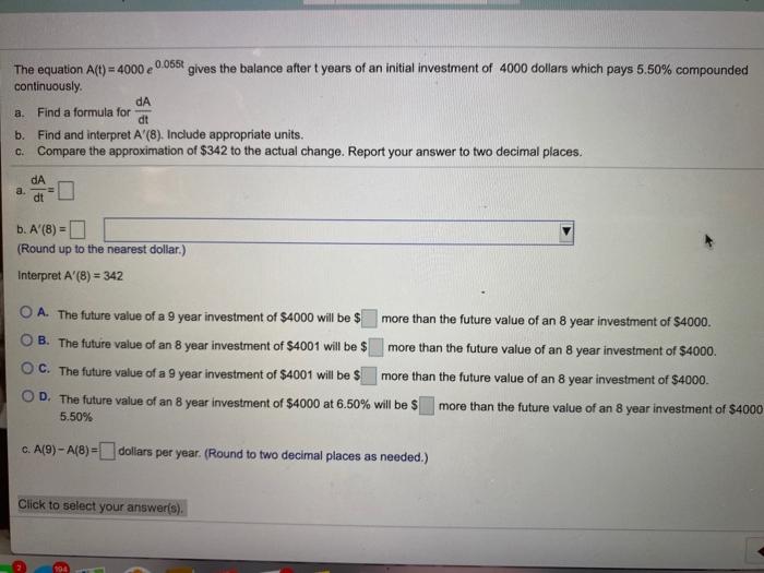 Solved An initial investment amount P, an annual interest