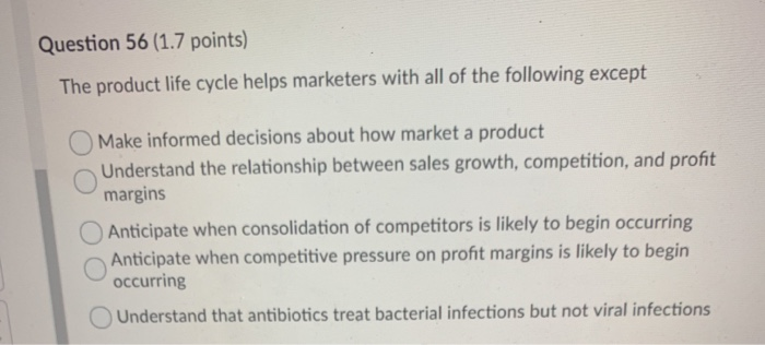 Solved Question 48 (1.7 points) Which of the following is | Chegg.com