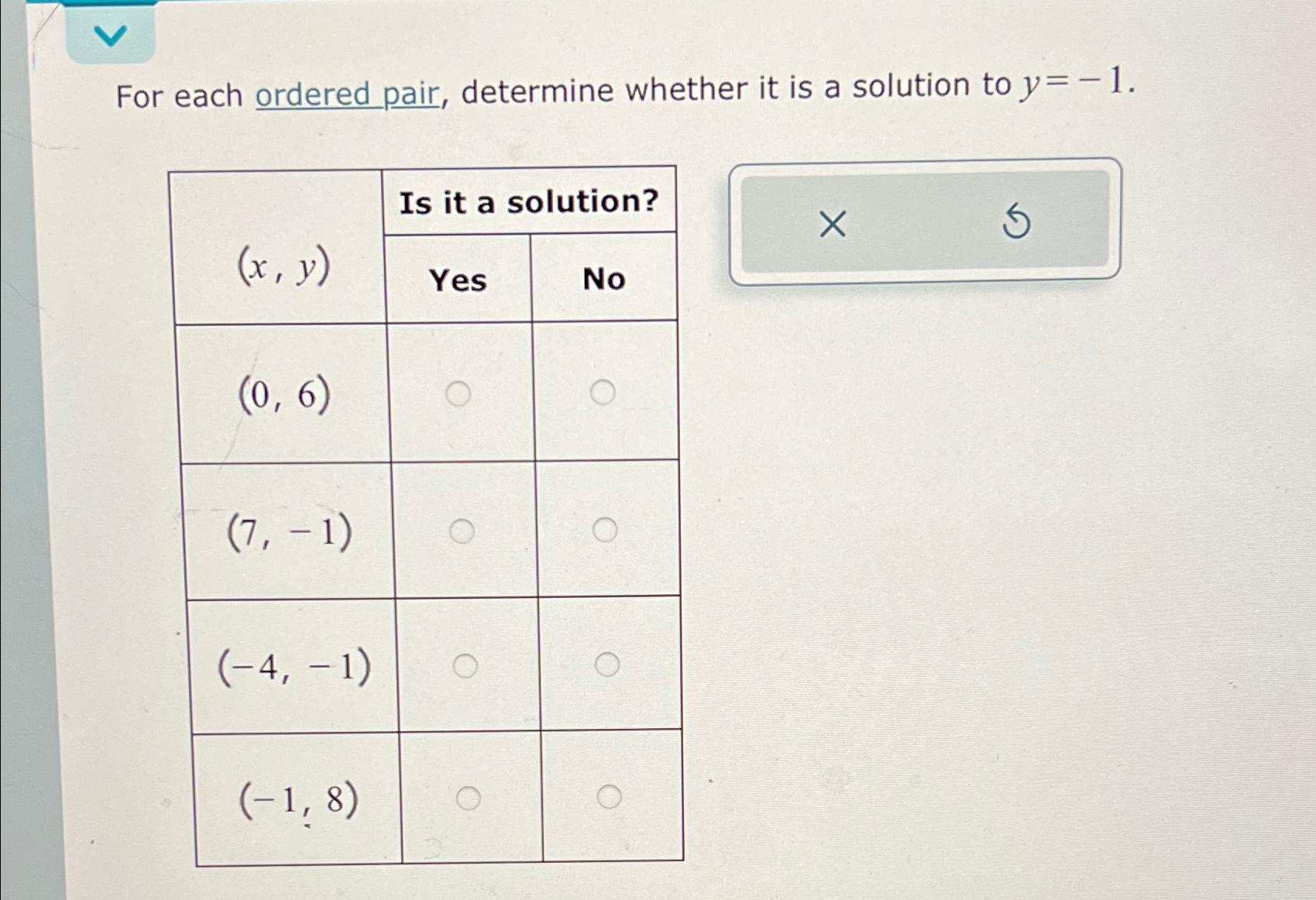 Solved For each ordered pair, determine whether it is a | Chegg.com