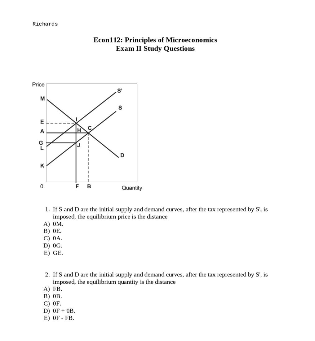 Solved Econ112: Principles Of Microeconomics Exam II Study | Chegg.com