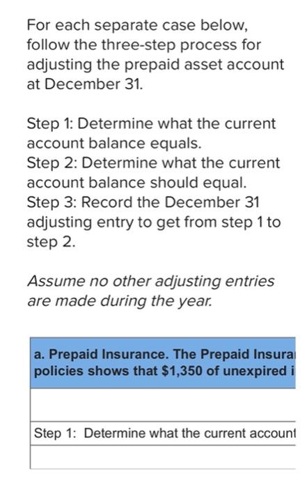Solved For each separate case below, follow the three-step | Chegg.com