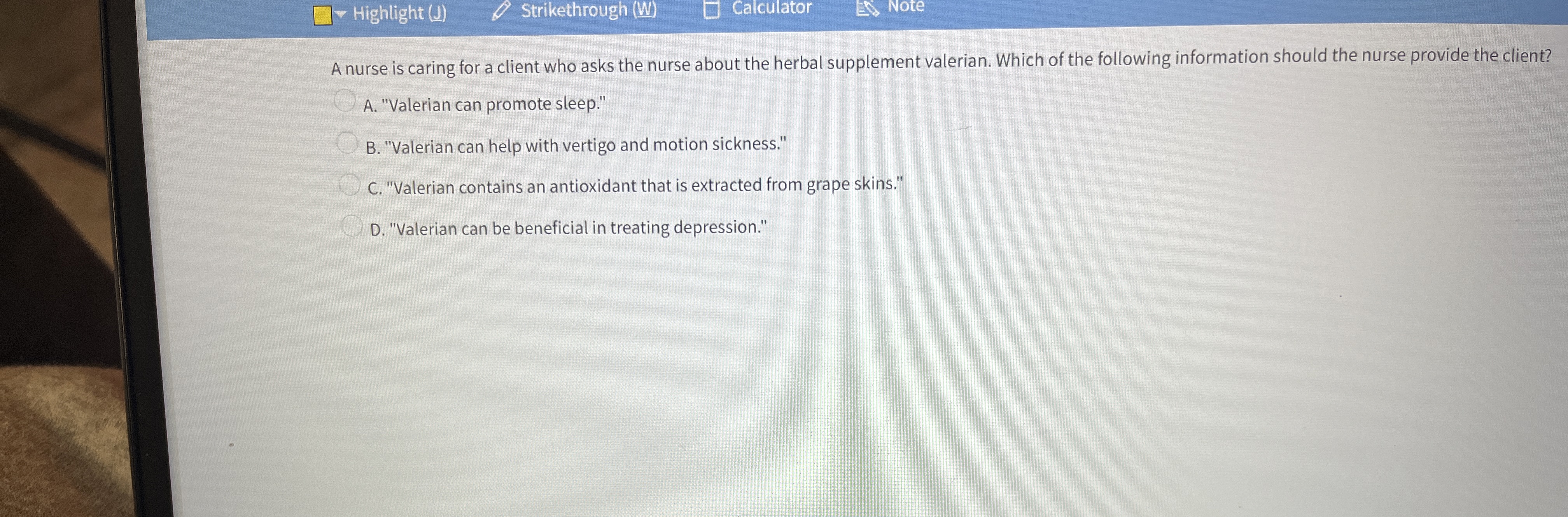[Solved] Highlight (J) Strikethrough (W) Calculator Note A