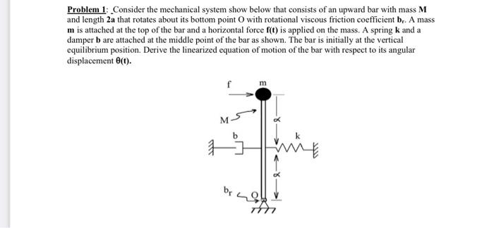 Solved Problem 1: _Consider the mechanical system show below | Chegg.com