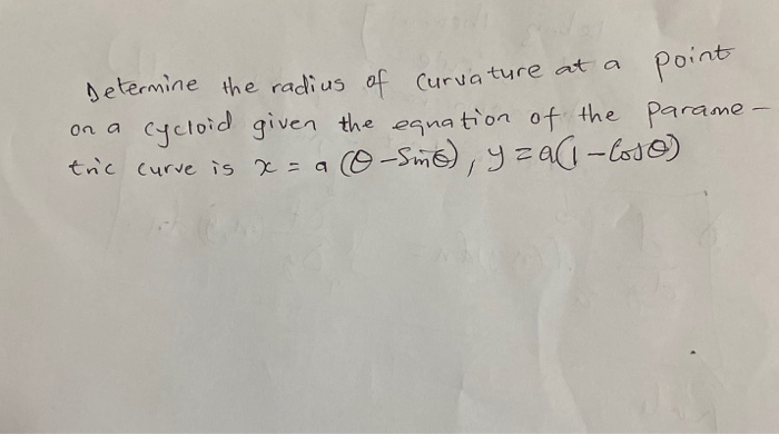 Solved point on a Determine the radius of curvature at a | Chegg.com