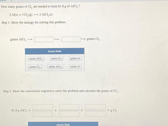 Solved How many grams of Cl₂ are needed to form 81.8 g of | Chegg.com