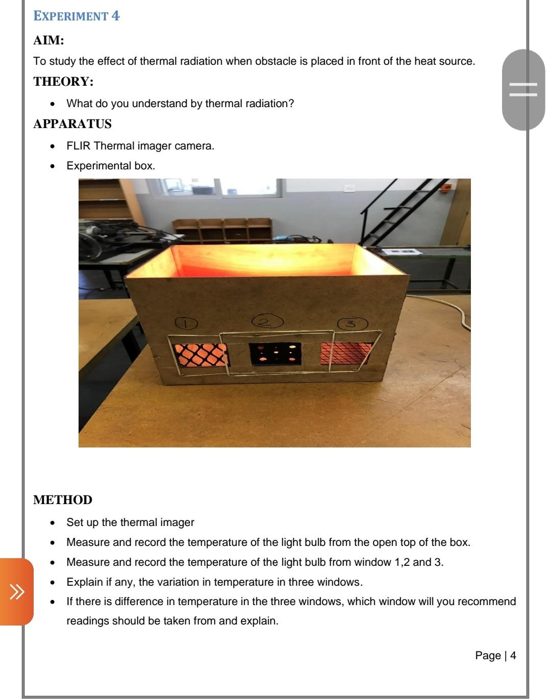 Experimenti Introduction To Thermal Radiation Chegg Com