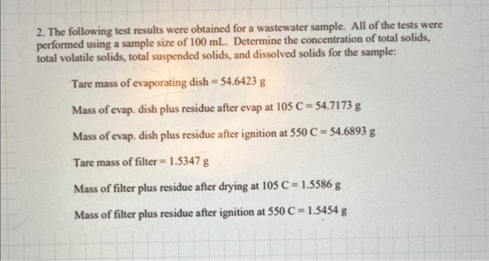 Solved The following test results were obtained for a | Chegg.com