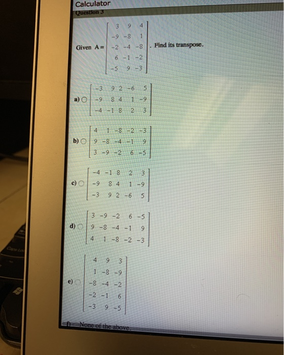 Solved Question 1 3941 9 81 Given A What Is The Size Chegg Com