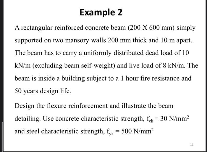 Solved Example 2 A rectangular reinforced concrete beam (200 | Chegg.com
