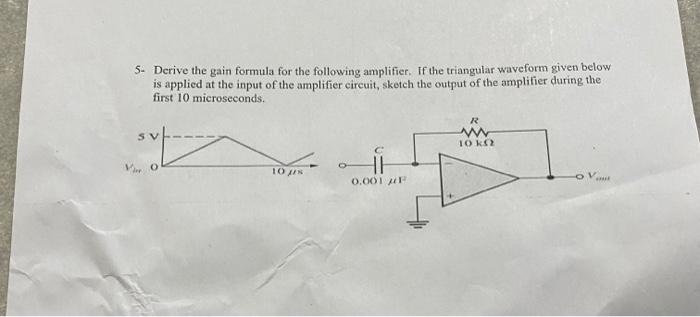 Solved 5- Derive the gain formula for the following | Chegg.com