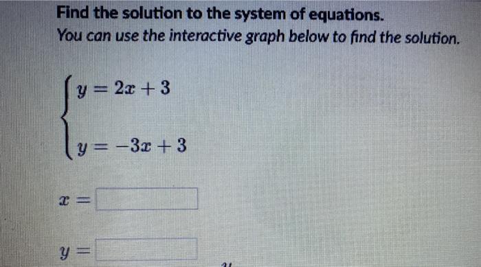 Solved Find the solution to the system of equations. You can | Chegg.com