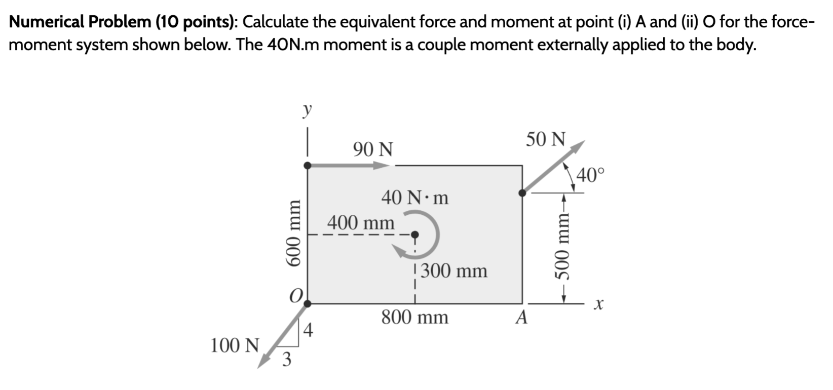 Solved Numerical Problem (10 ﻿points): Calculate the | Chegg.com