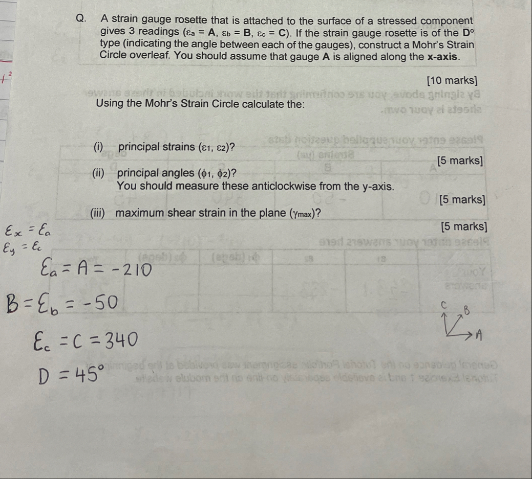 Q. ﻿A strain gauge rosette that is attached to the | Chegg.com