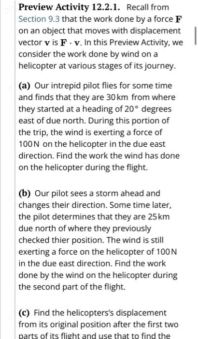 Preview Activity 12.2.1. Recall from Section 9.3 that | Chegg.com