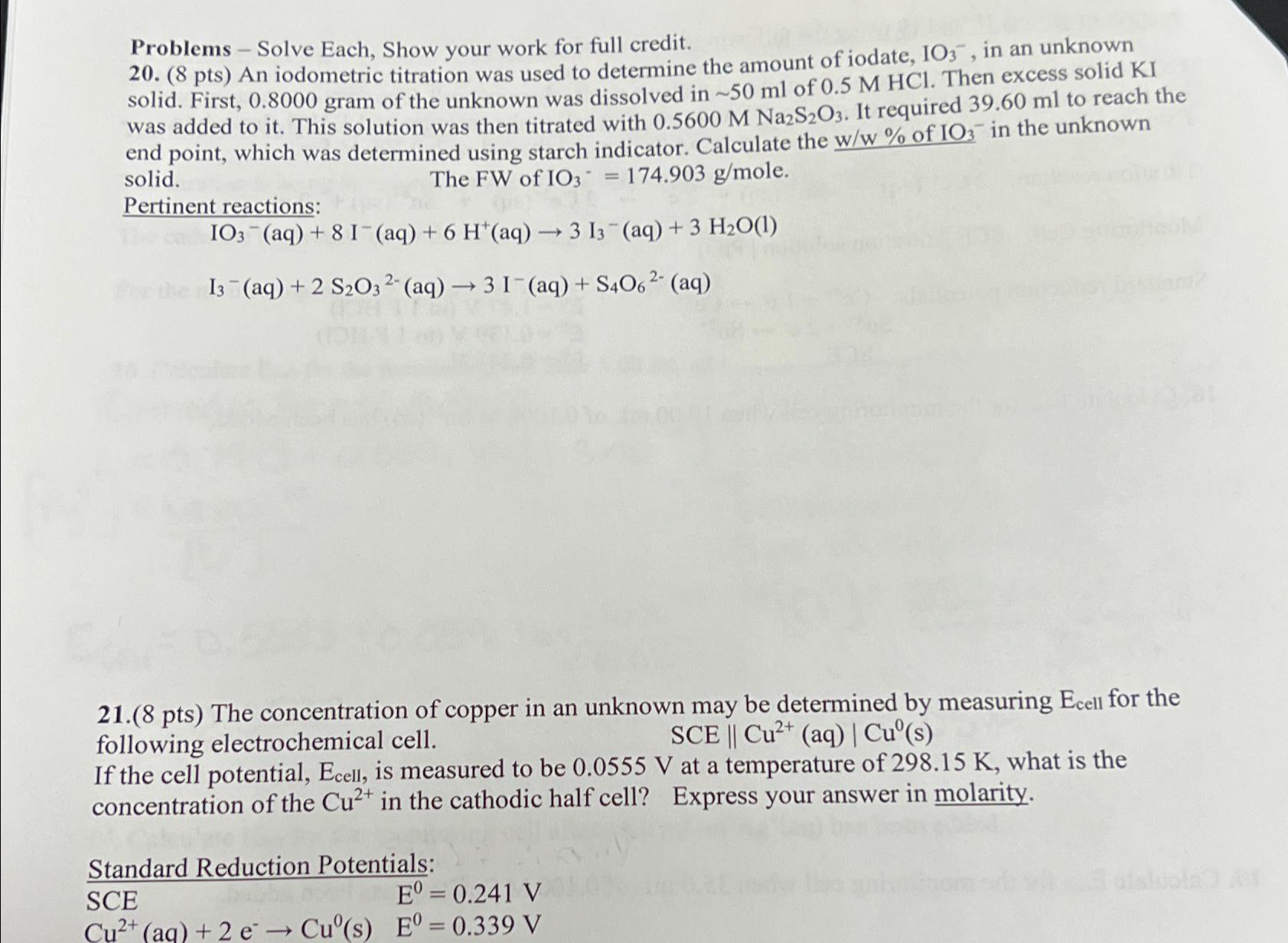 Solved Please help with #20-21, ﻿thank you!Problems - ﻿Solve | Chegg.com