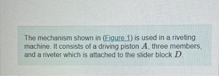 Solved The mechanism shown in (Figure 1 ) is used in a | Chegg.com
